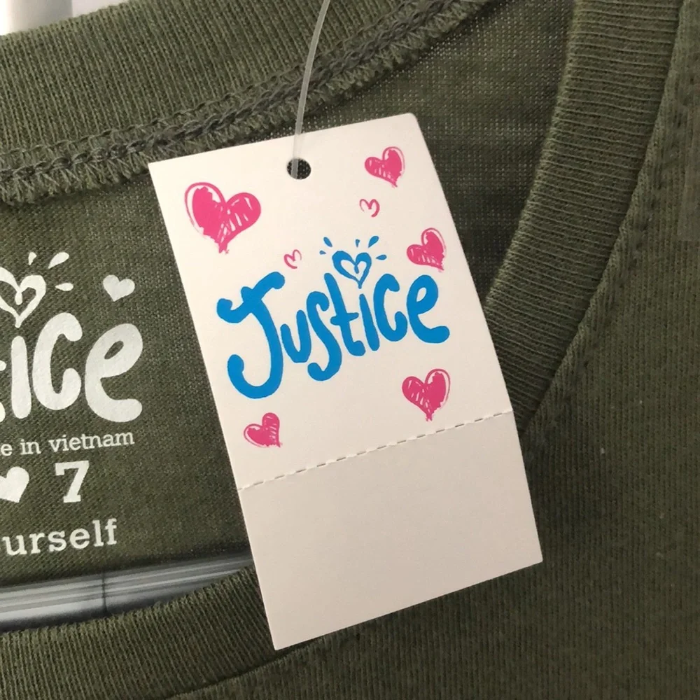 Justice Happy Camper Smiley Face T Shirt Size 7